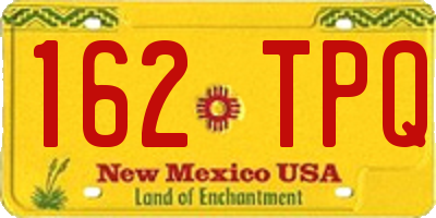 NM license plate 162TPQ