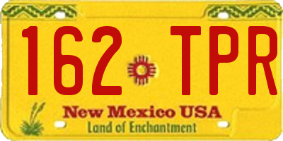 NM license plate 162TPR