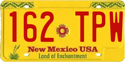 NM license plate 162TPW