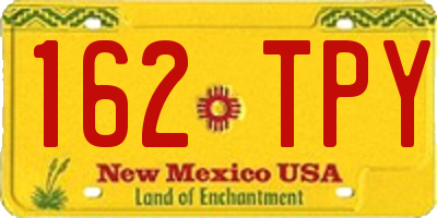 NM license plate 162TPY