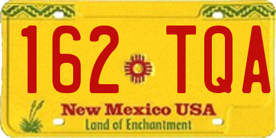 NM license plate 162TQA