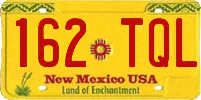 NM license plate 162TQL