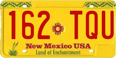 NM license plate 162TQU