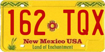 NM license plate 162TQX