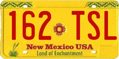 NM license plate 162TSL