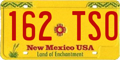 NM license plate 162TSO