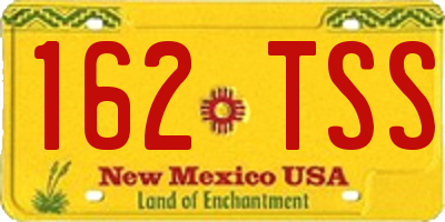 NM license plate 162TSS