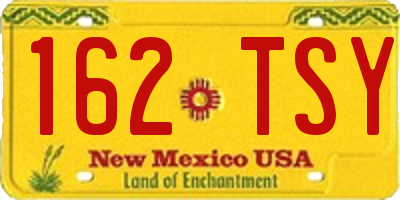 NM license plate 162TSY