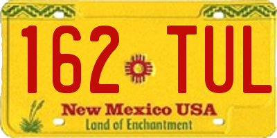 NM license plate 162TUL