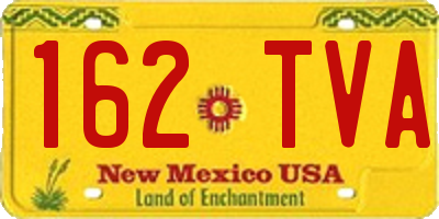 NM license plate 162TVA
