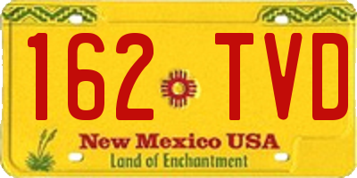 NM license plate 162TVD