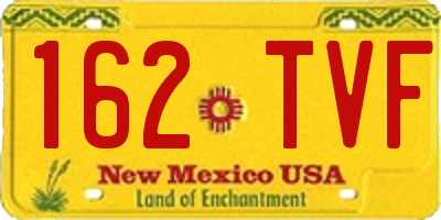 NM license plate 162TVF