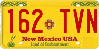 NM license plate 162TVN