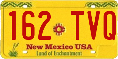 NM license plate 162TVQ