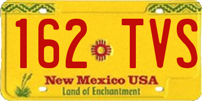 NM license plate 162TVS