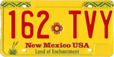 NM license plate 162TVY