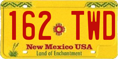 NM license plate 162TWD