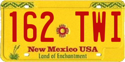 NM license plate 162TWI
