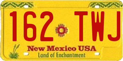 NM license plate 162TWJ