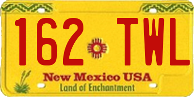 NM license plate 162TWL
