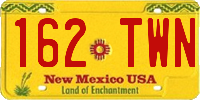 NM license plate 162TWN