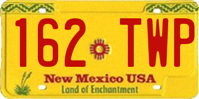 NM license plate 162TWP