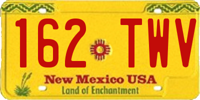 NM license plate 162TWV