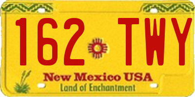 NM license plate 162TWY