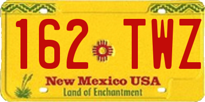 NM license plate 162TWZ
