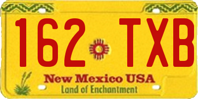 NM license plate 162TXB