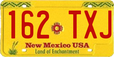 NM license plate 162TXJ
