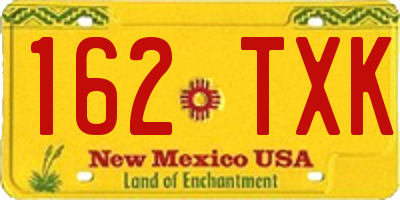 NM license plate 162TXK