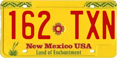 NM license plate 162TXN