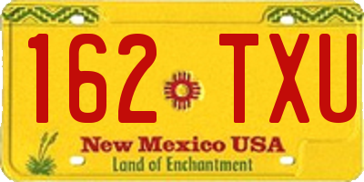 NM license plate 162TXU