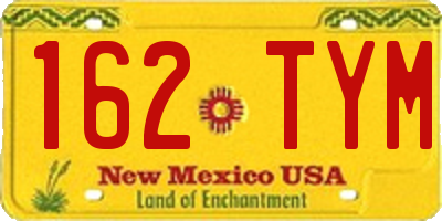 NM license plate 162TYM