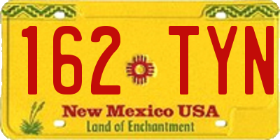 NM license plate 162TYN