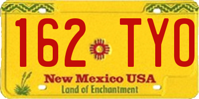 NM license plate 162TYO
