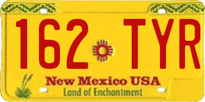 NM license plate 162TYR