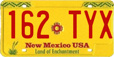 NM license plate 162TYX