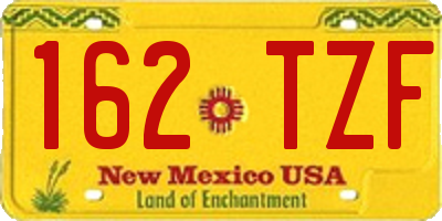 NM license plate 162TZF