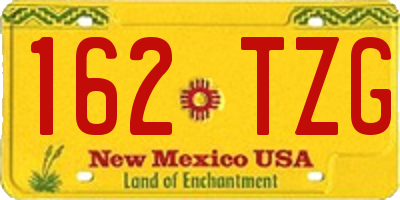 NM license plate 162TZG