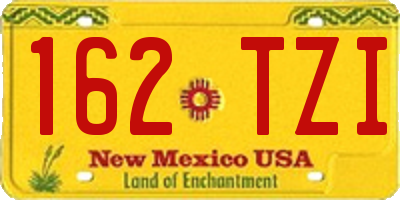 NM license plate 162TZI