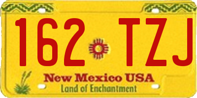 NM license plate 162TZJ