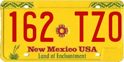 NM license plate 162TZO