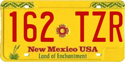 NM license plate 162TZR