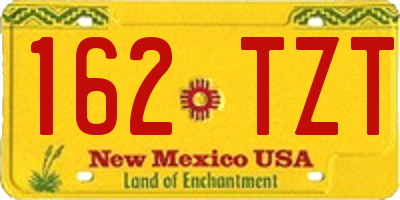 NM license plate 162TZT