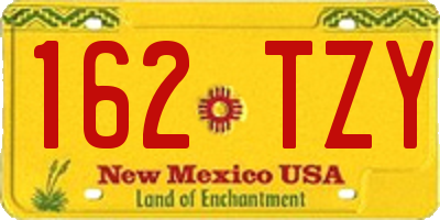 NM license plate 162TZY