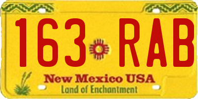 NM license plate 163RAB