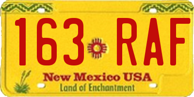 NM license plate 163RAF