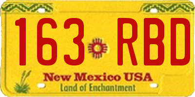 NM license plate 163RBD